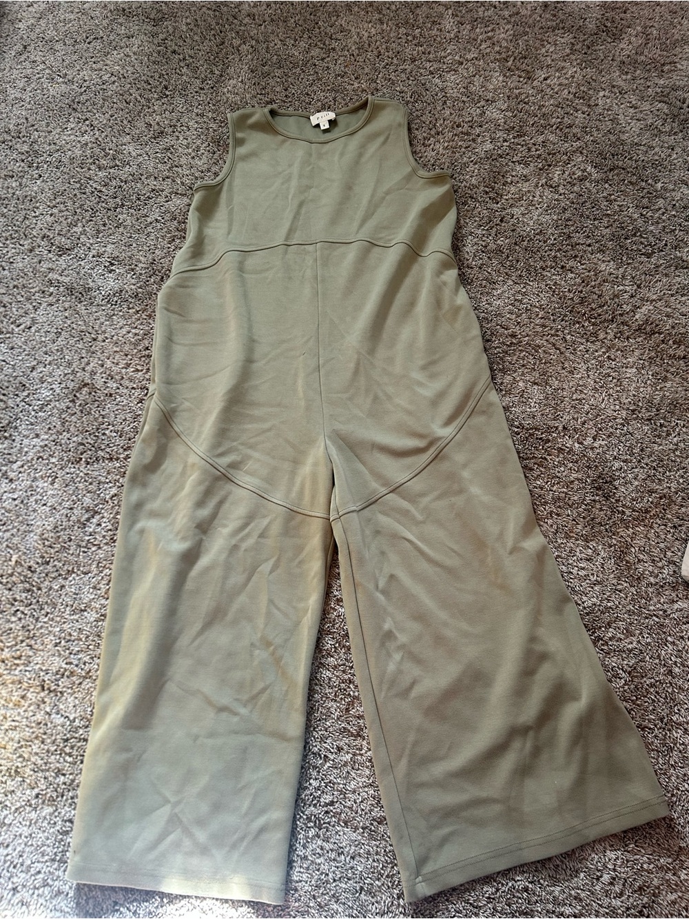 Sleeveless Wide-Leg Jumpsuit in Olive Green